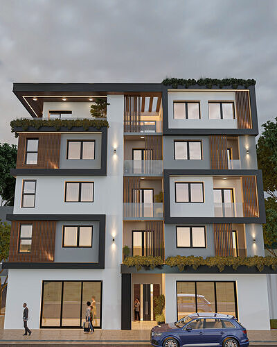 MODERN EXTERIOR SCENE 3D MODEL Free 3D model