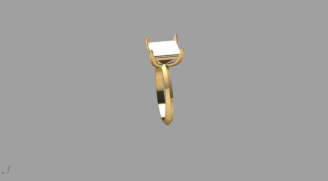 Square Stone Solitaire Setting 3D print model_1