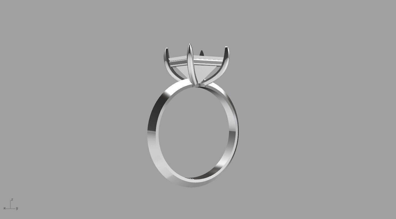 Square Stone Solitaire Setting 3D print model_10
