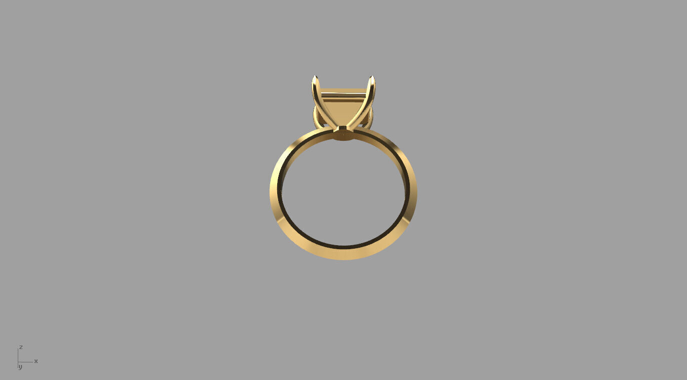 Square Stone Solitaire Setting 3D print model_5