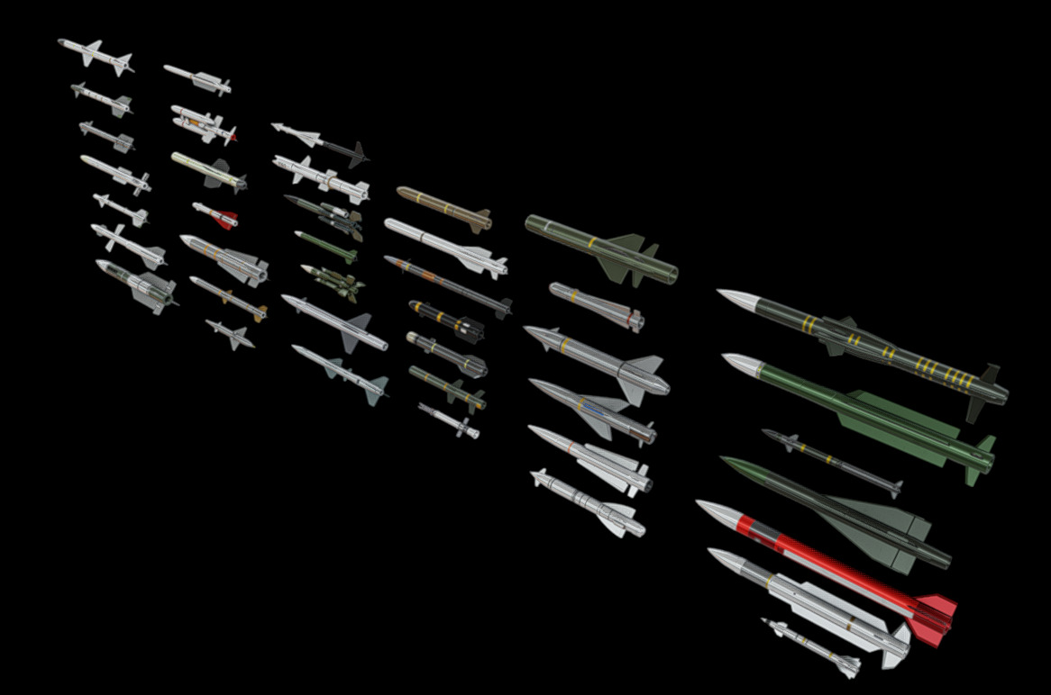 Missiles Low-poly 3D model_9