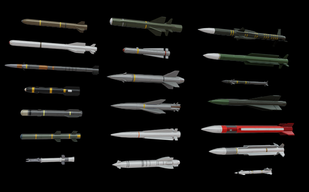 Missiles Low-poly 3D model_8