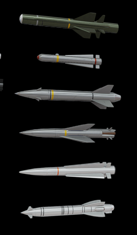 Missiles Low-poly 3D model_5