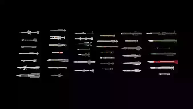 Missiles Low-poly 3D model
