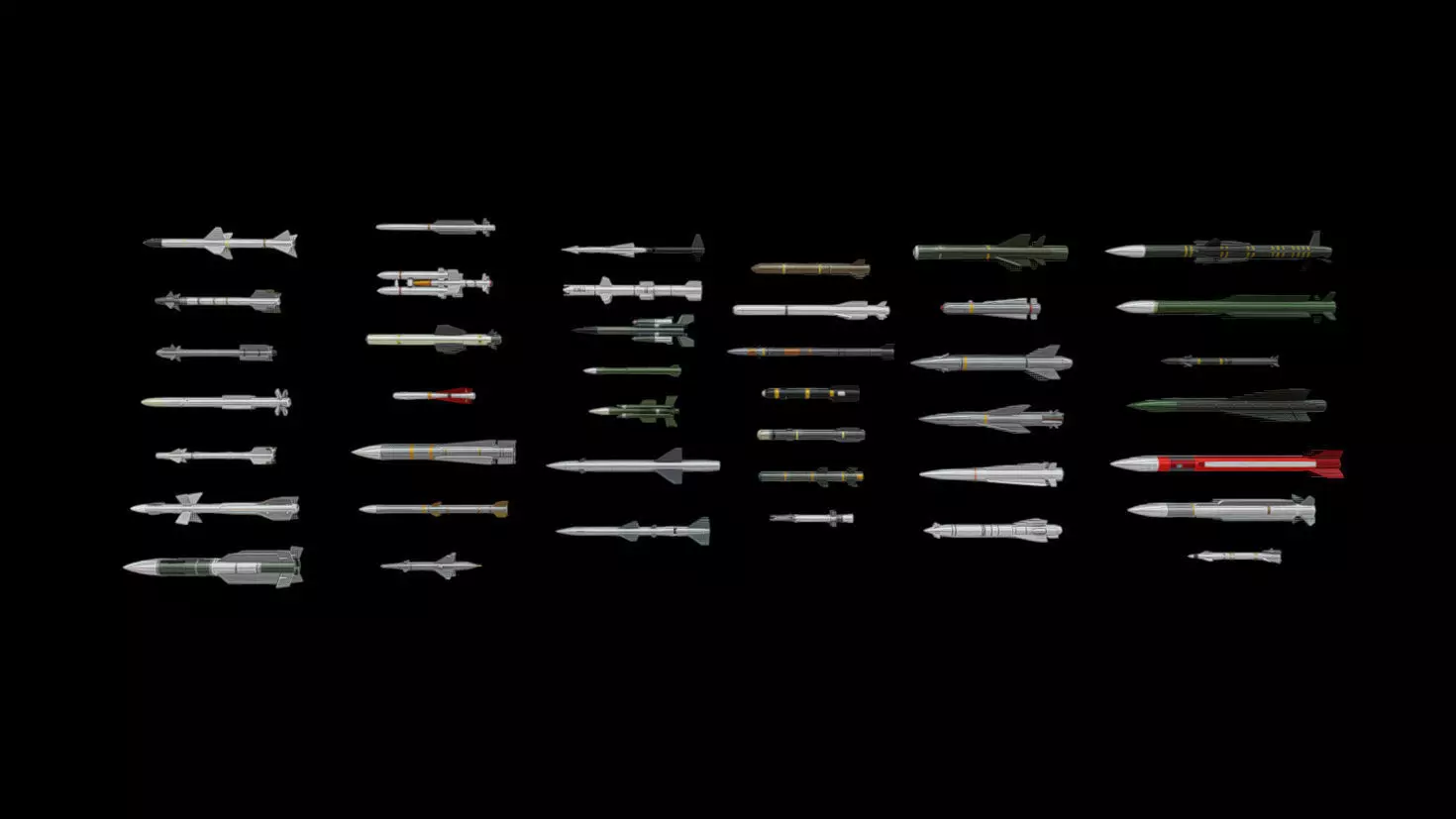 Missiles Low-poly 3D model_0