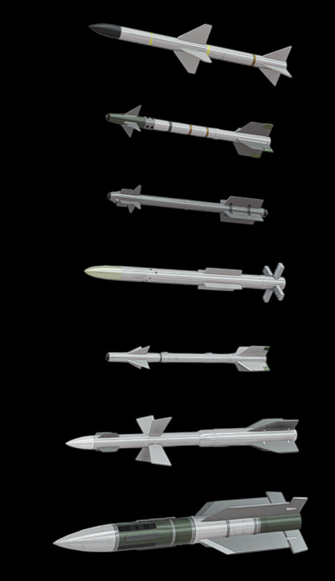 Missiles Low-poly 3D model_1