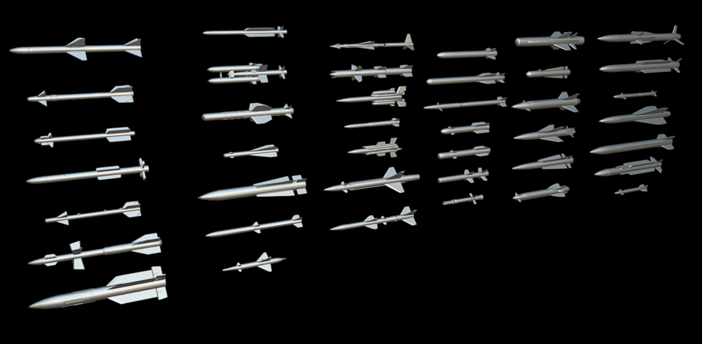 Missiles Low-poly 3D model_12