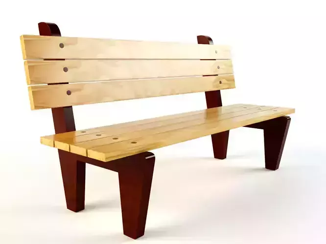 wooden bench Free 3D model