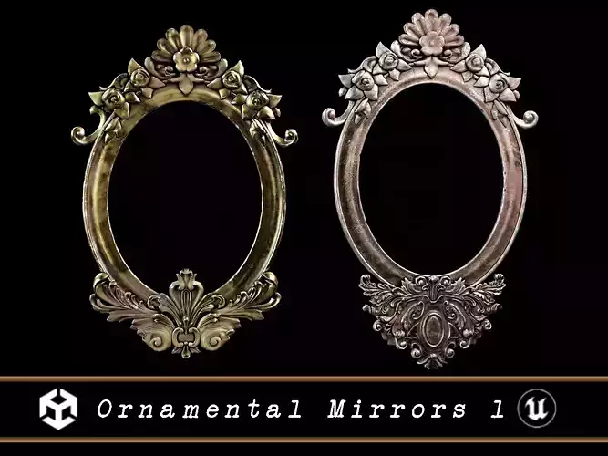 Ornamental Mirrors Low-poly 3D model