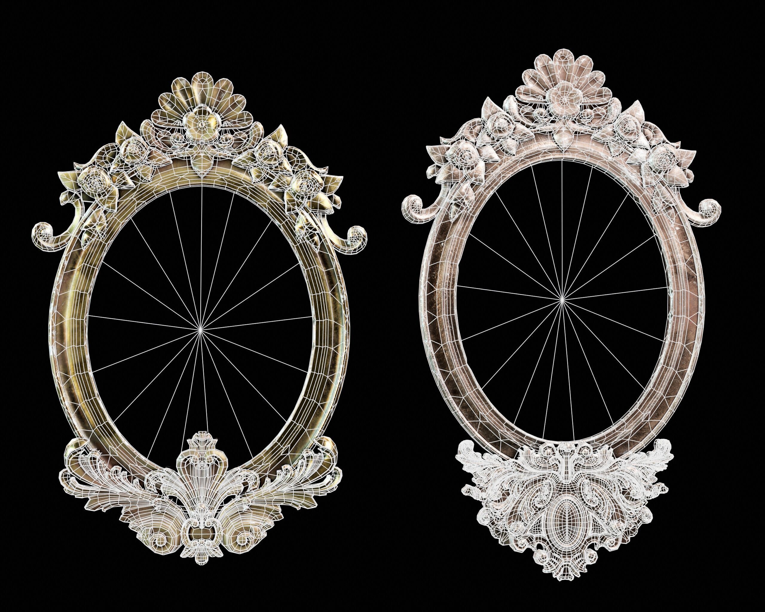 Ornamental Mirrors Low-poly 3D model_3