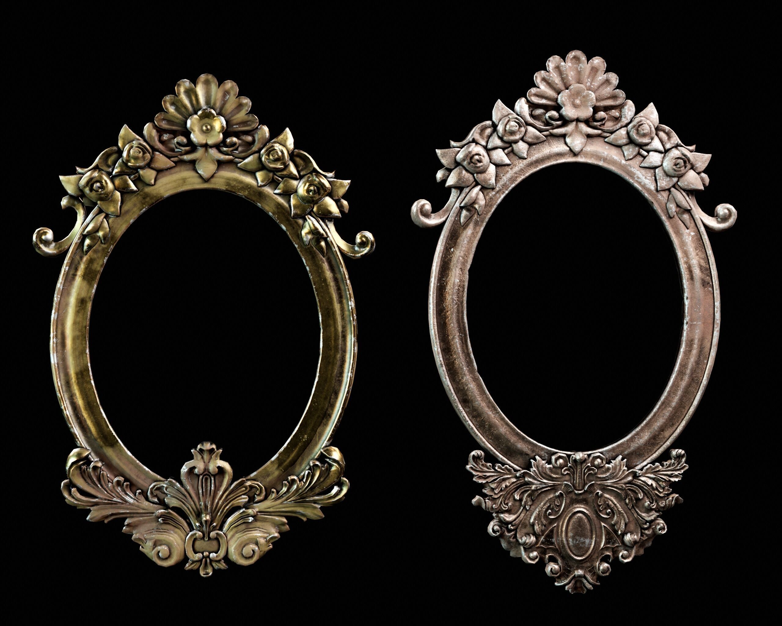 Ornamental Mirrors Low-poly 3D model_2
