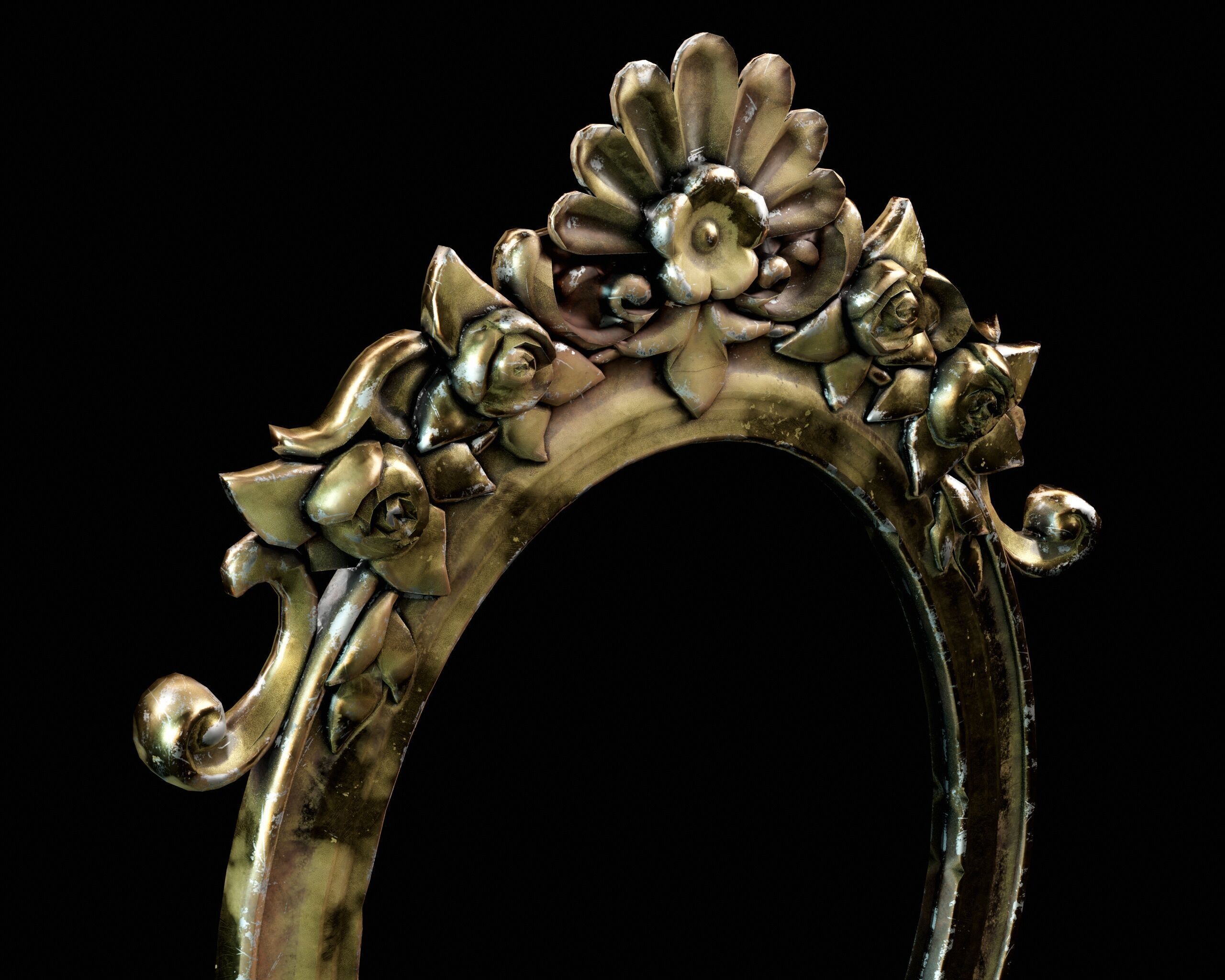 Ornamental Mirrors Low-poly 3D model_8