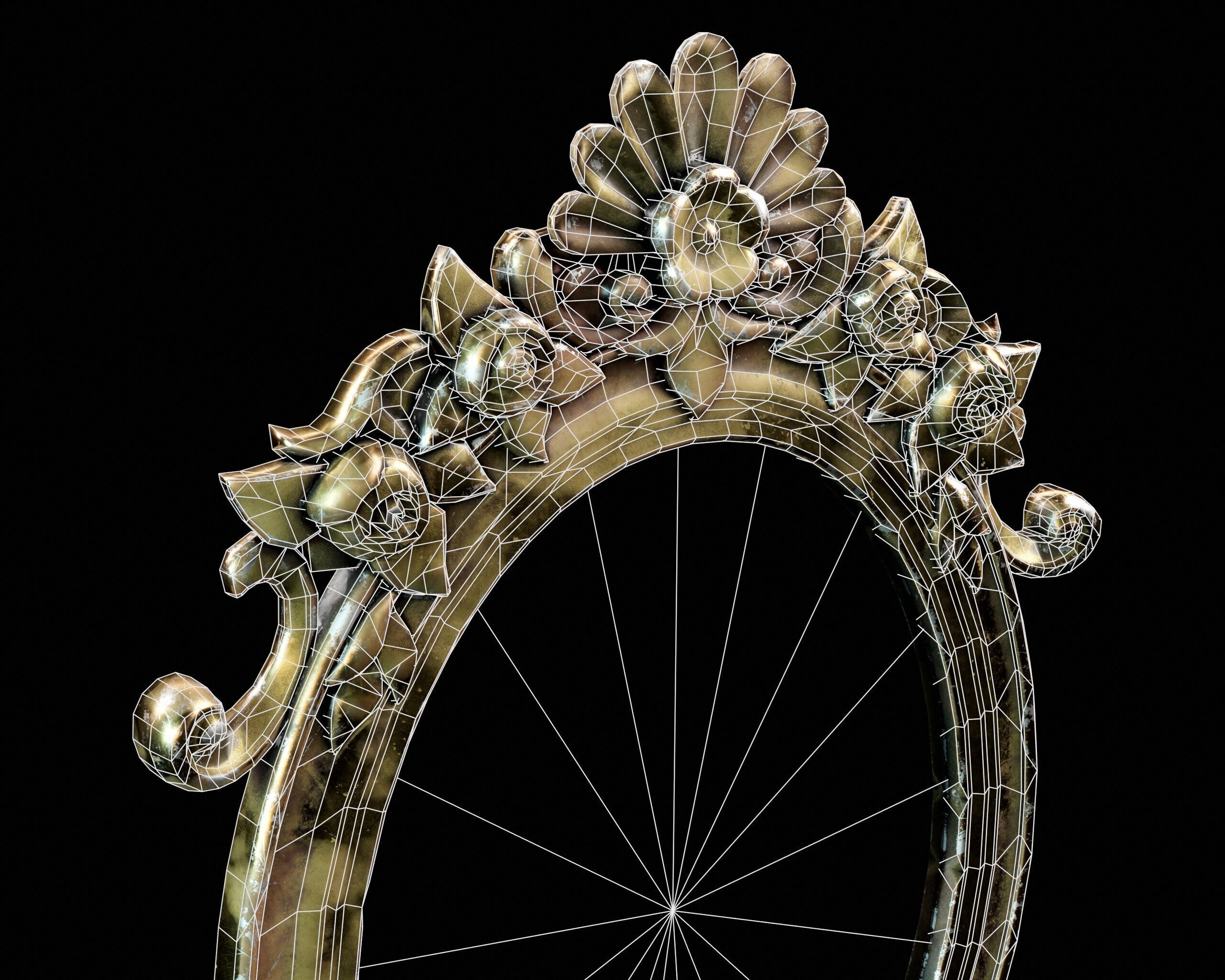 Ornamental Mirrors Low-poly 3D model_9