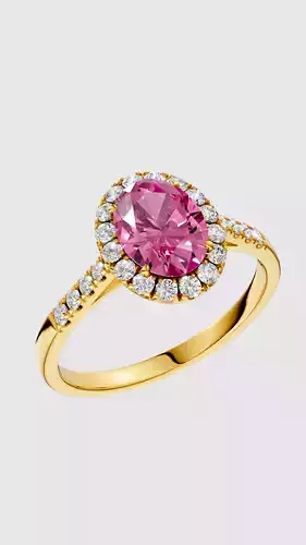 Oval solitare ring