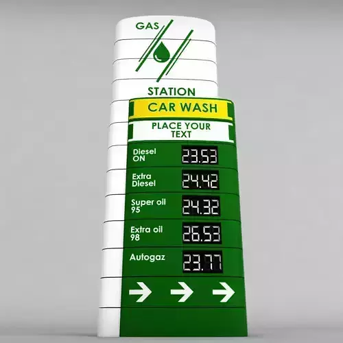 Gas station price sign totem low poly 04 Low-poly 3D model