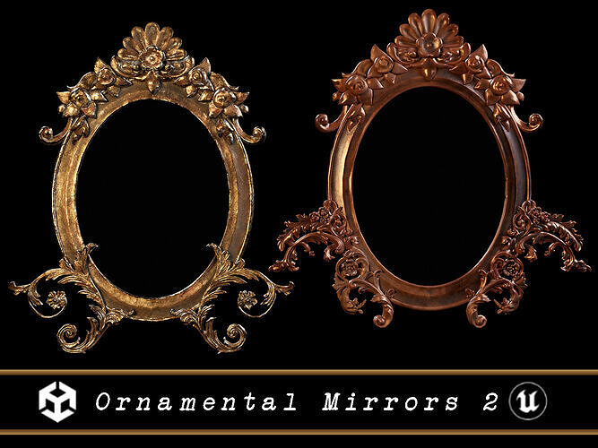 Ornamental Mirrors 2 Low-poly 3D model