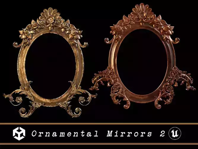 Ornamental Mirrors 2 Low-poly 3D model