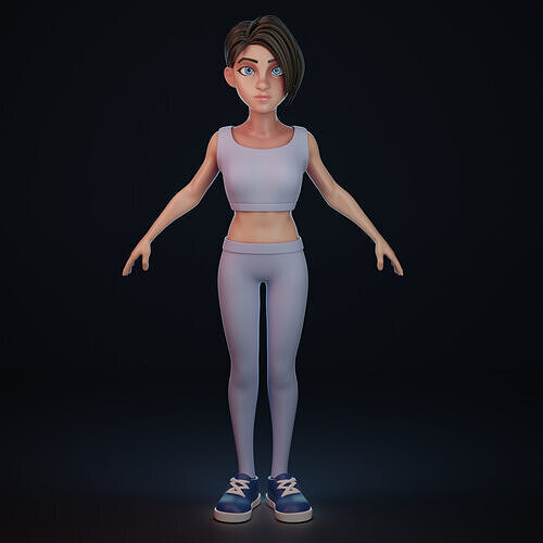 Stylized female 3D model