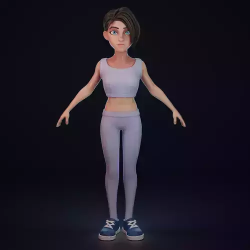 Stylized female 3D model Stylized female 3D model