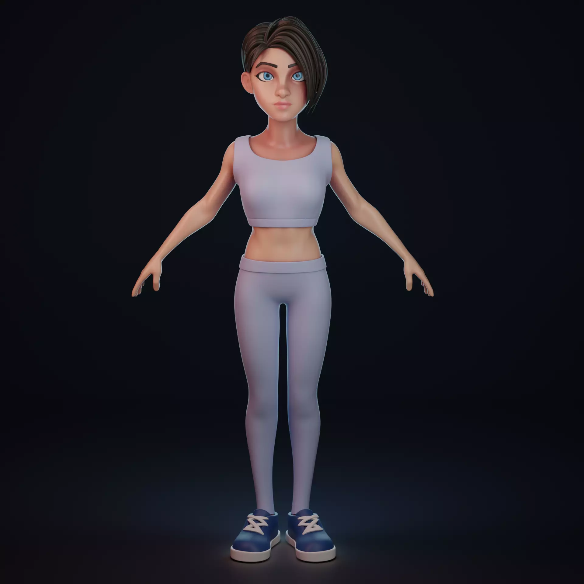 Stylized female 3D model_0