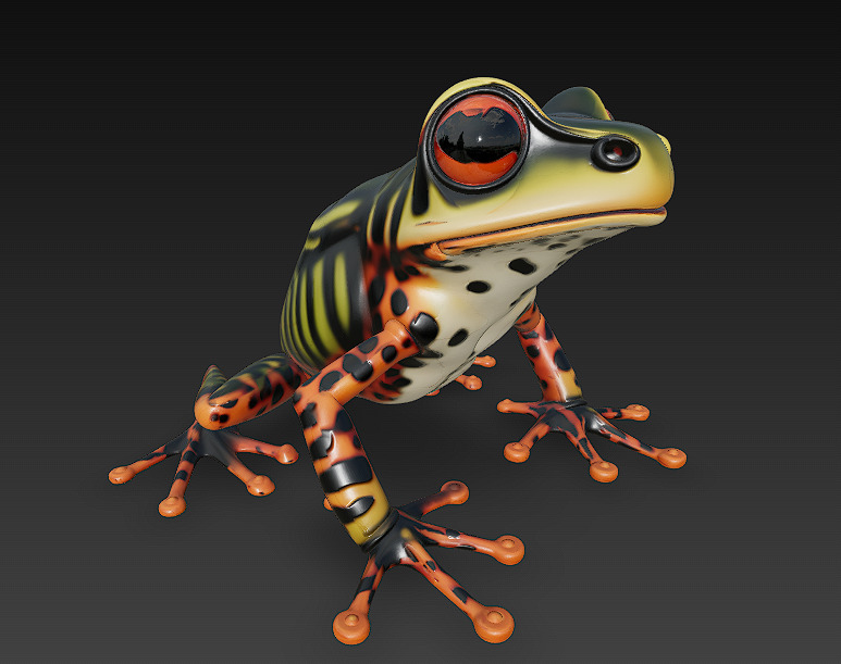 Frog Poisonous Realistic 3D Model Basic - Low Poly Realistic Low-poly 3D model_5
