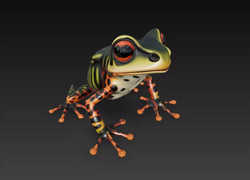 Frog Poisonous Realistic 3D Model Basic - Low Poly Realistic Low-poly 3D model_0