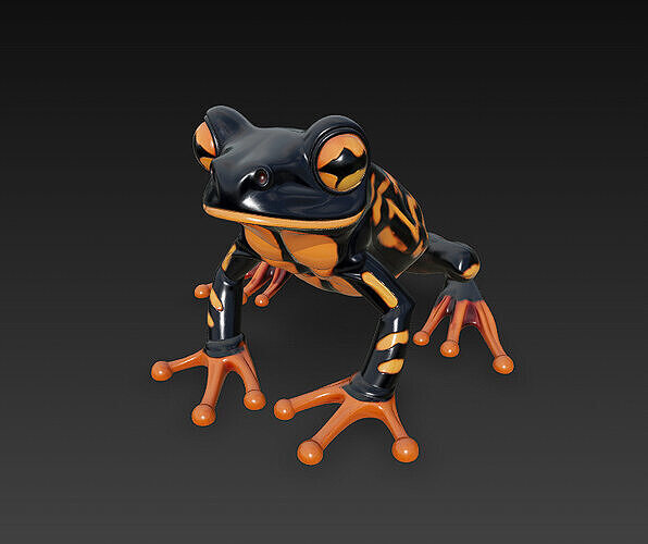 Frog Poisonous Realistic 3D Model Basic - Low Poly Realistic Low-poly 3D model