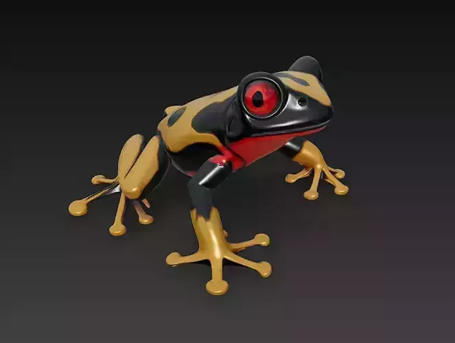 Frog Poisonous Realistic 3D Model Basic - Low Poly Realistic