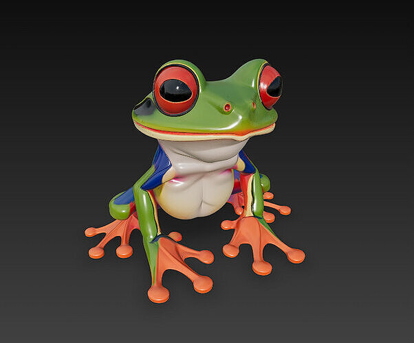 Frog Poisonous Realistic 3D Model Basic - Low Poly Realistic Low-poly 3D model