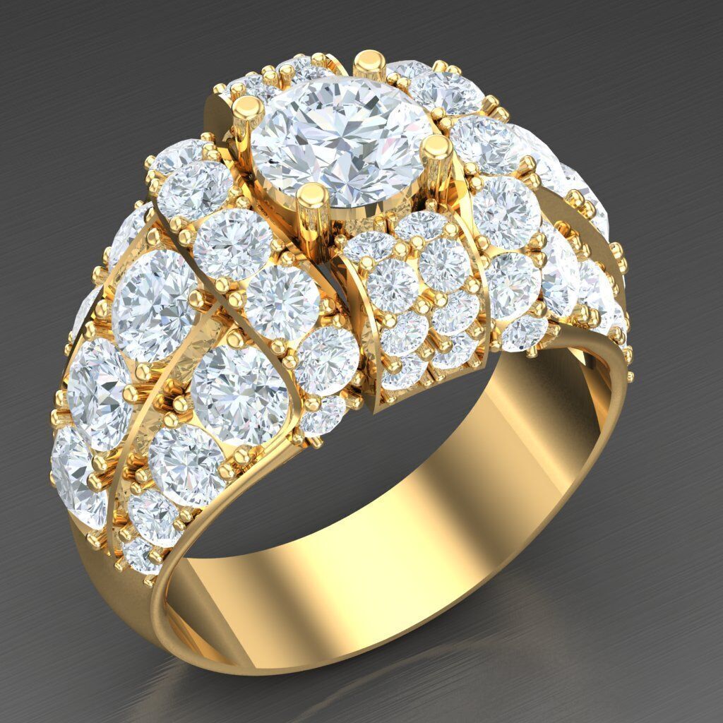 Modern Men Ring 3D CAD File 6MR100 3D print model_2