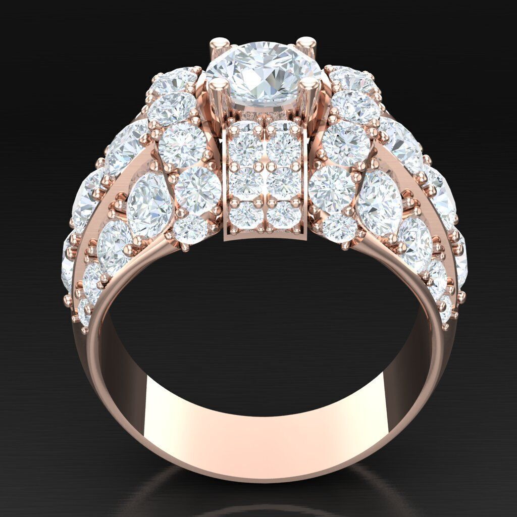 Modern Men Ring 3D CAD File 6MR100 3D print model_3