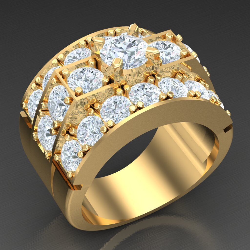 Modern Men Ring 3D CAD File 6MR091 3D print model_2