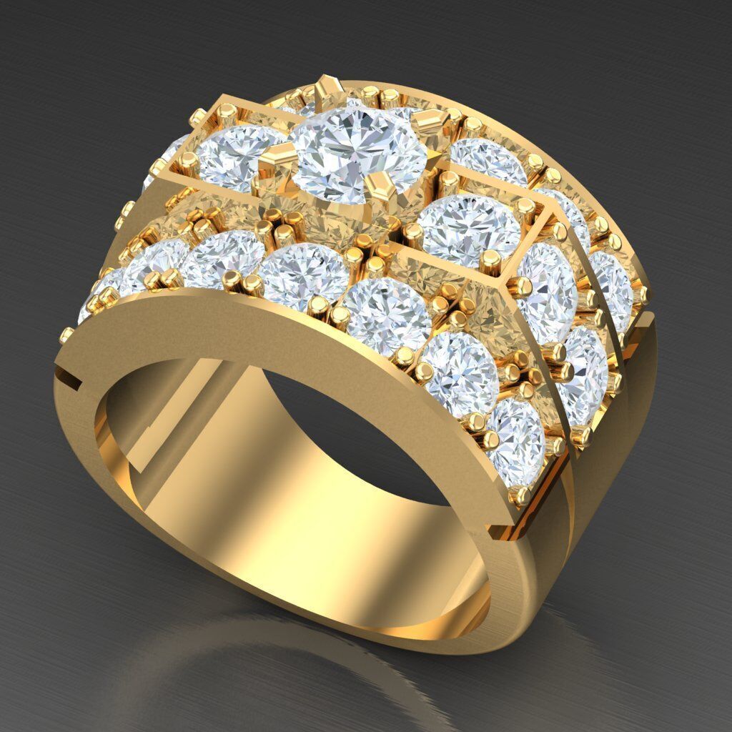 Modern Men Ring 3D CAD File 6MR091 3D print model_8