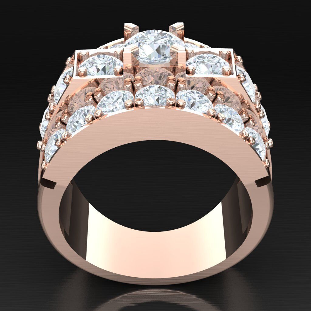 Modern Men Ring 3D CAD File 6MR091 3D print model_3