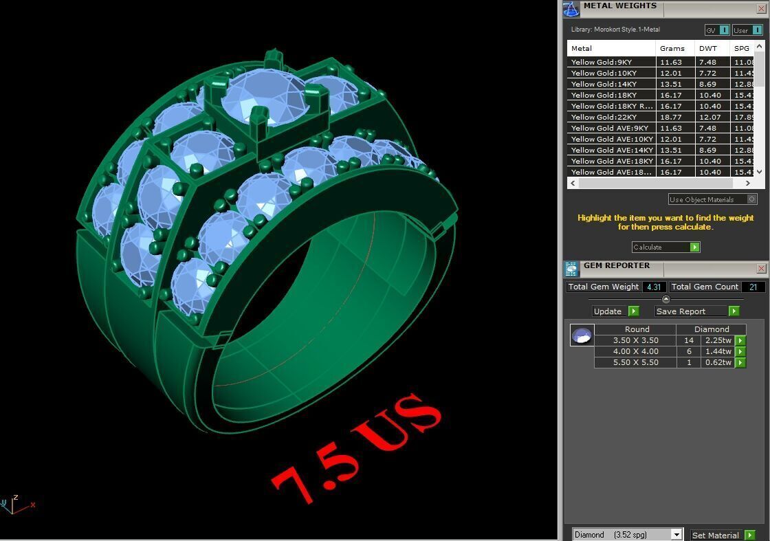 Modern Men Ring 3D CAD File 6MR091 3D print model_1