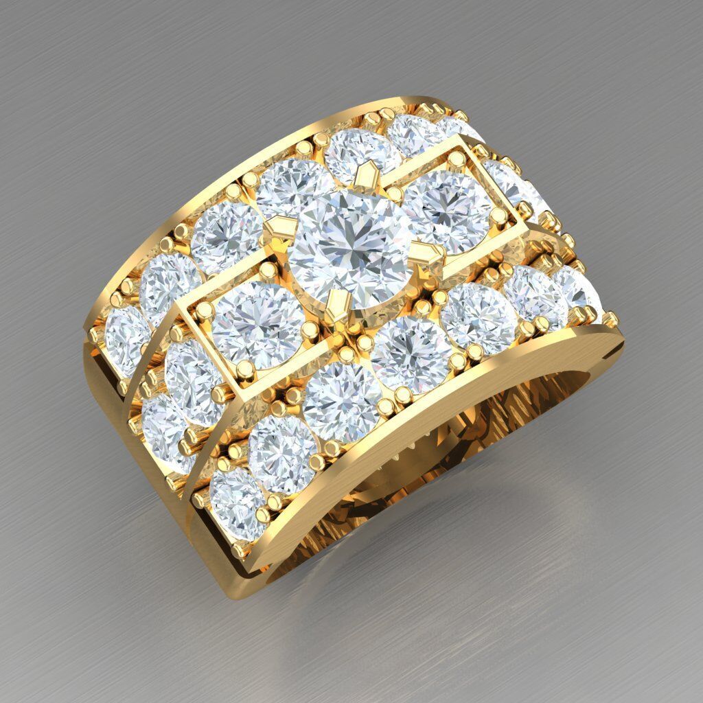 Modern Men Ring 3D CAD File 6MR091 3D print model_6
