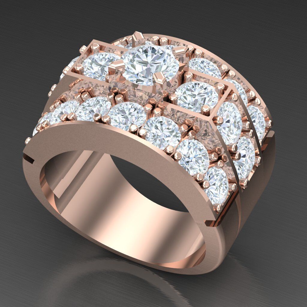 Modern Men Ring 3D CAD File 6MR091 3D print model_5