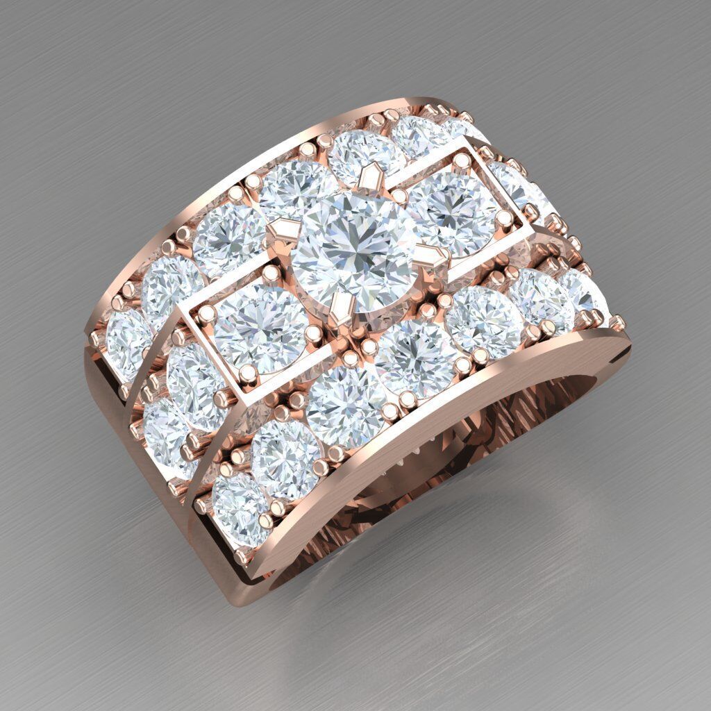 Modern Men Ring 3D CAD File 6MR091 3D print model_11