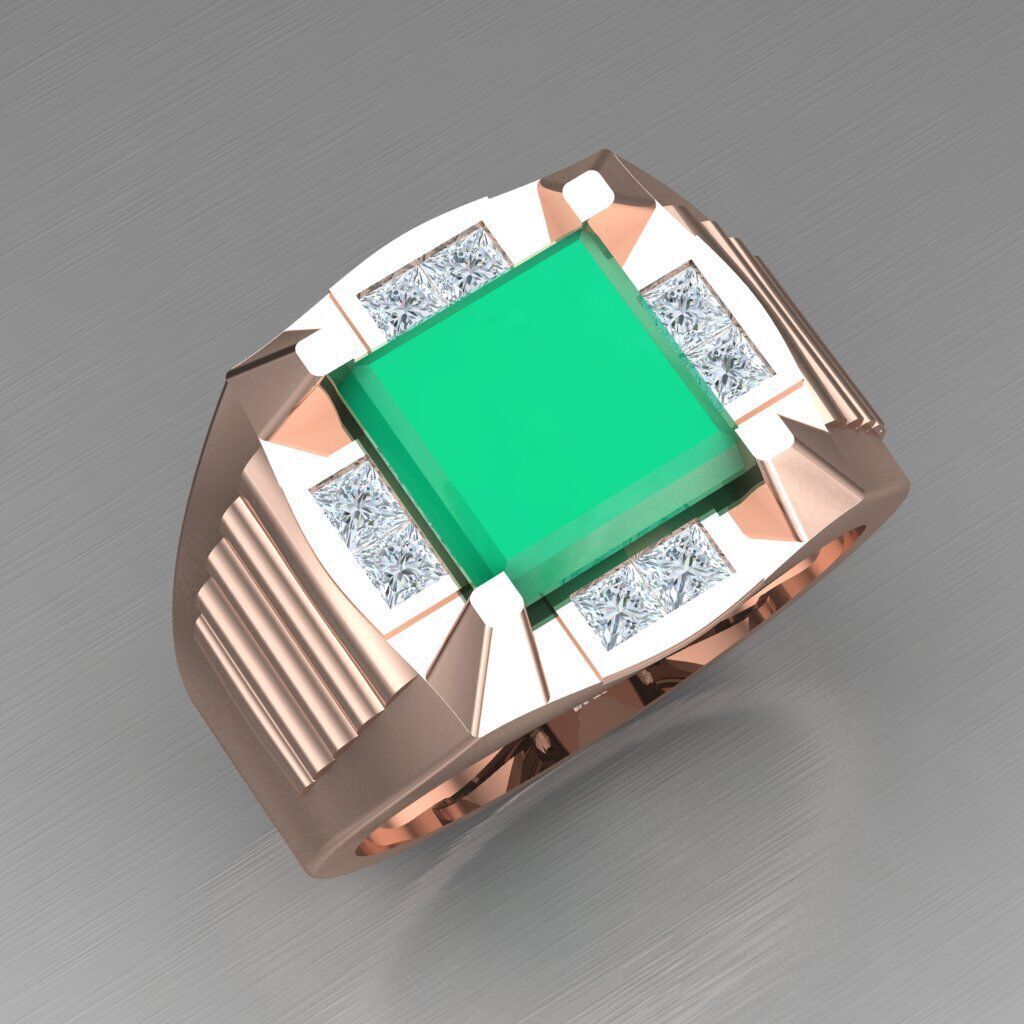 Modern Men Ring 3D CAD File 6MR082 3D print model_11