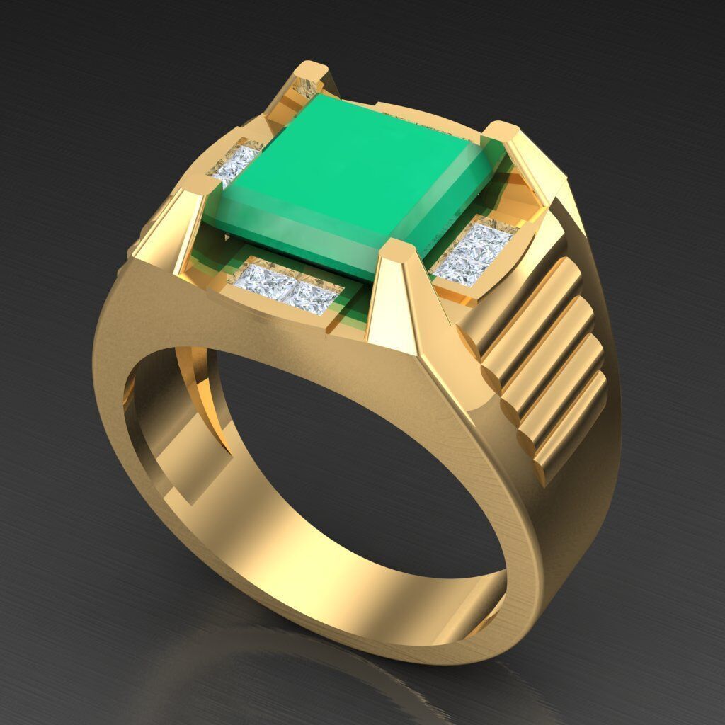 Modern Men Ring 3D CAD File 6MR082 3D print model_8