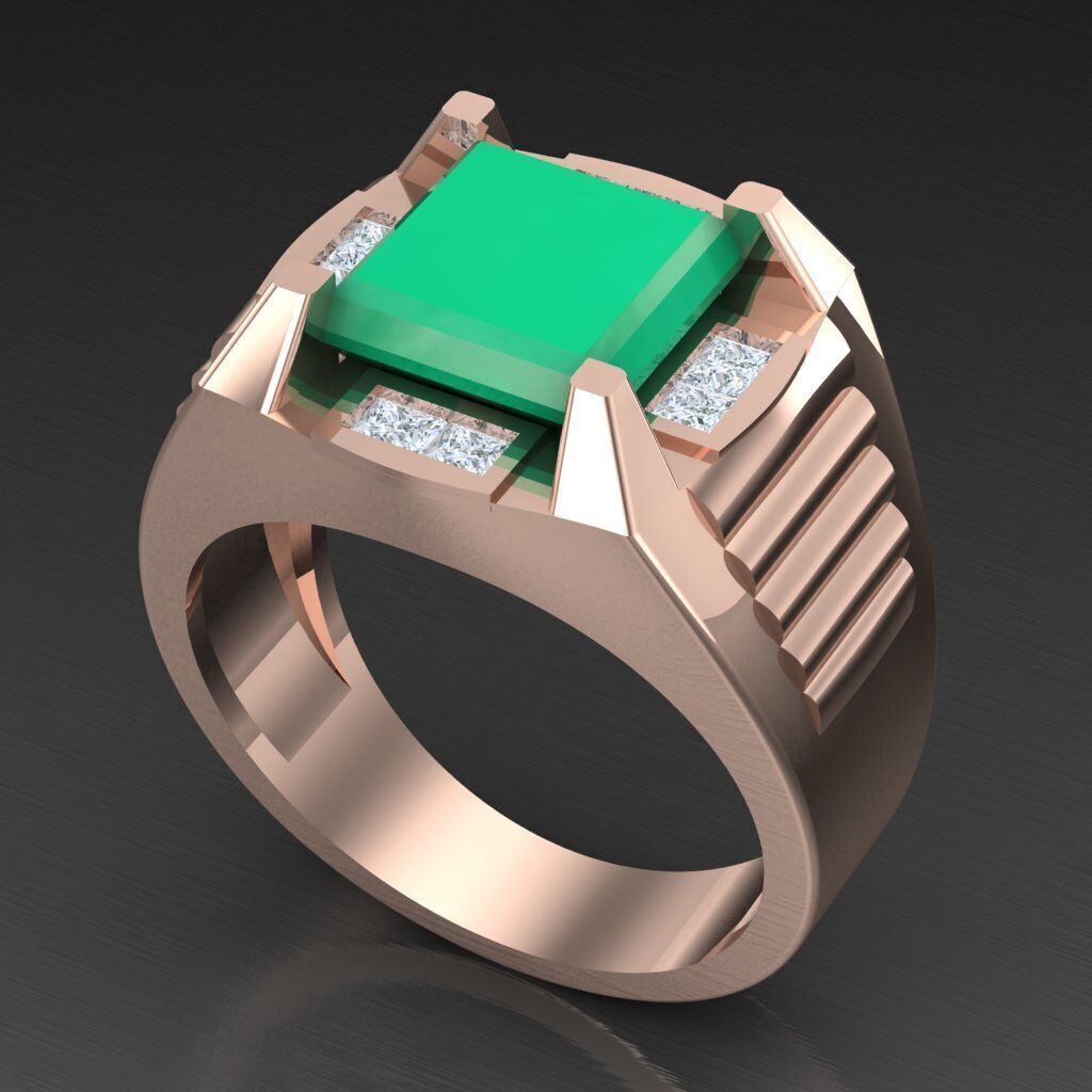 Modern Men Ring 3D CAD File 6MR082 3D print model_5