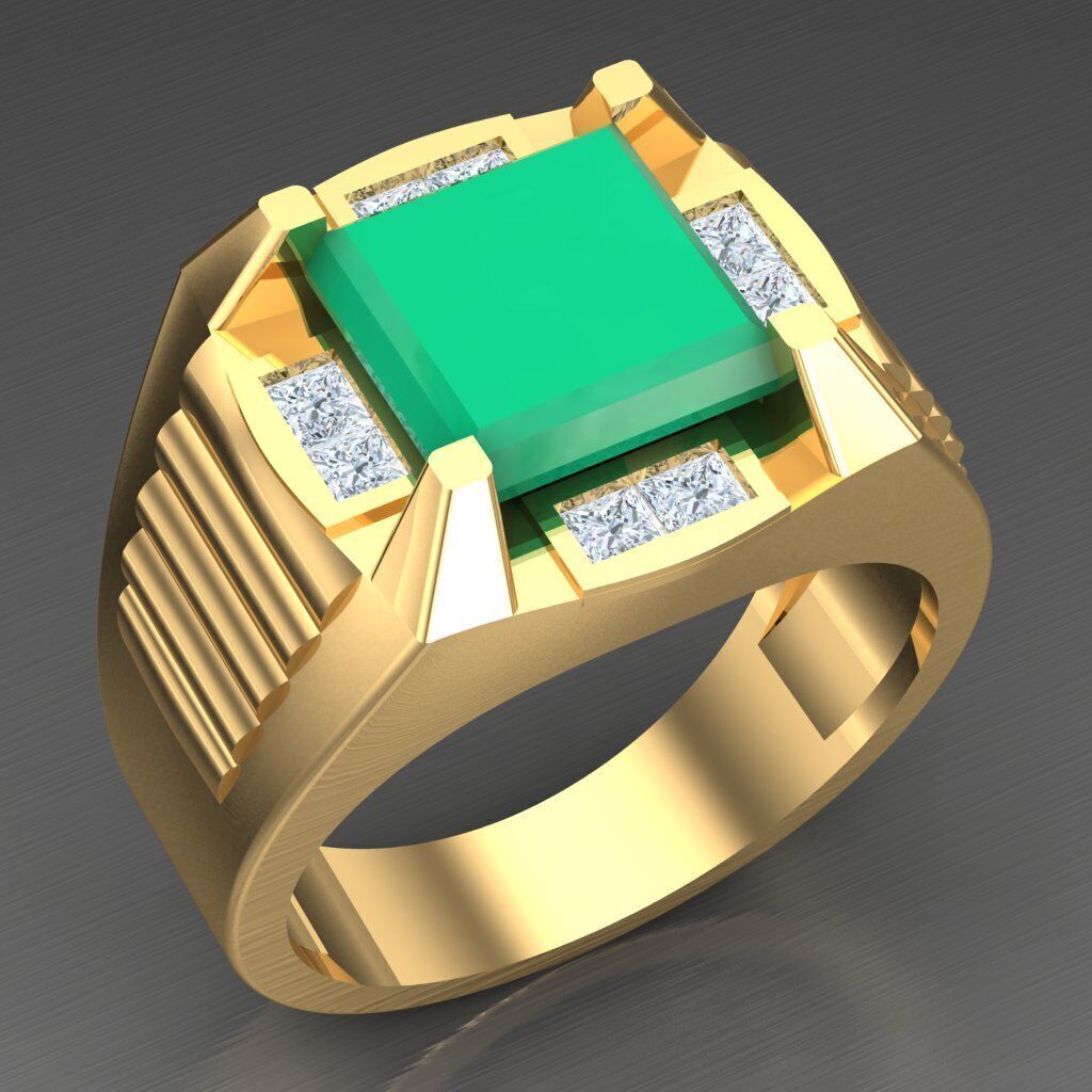 Modern Men Ring 3D CAD File 6MR082 3D print model_2