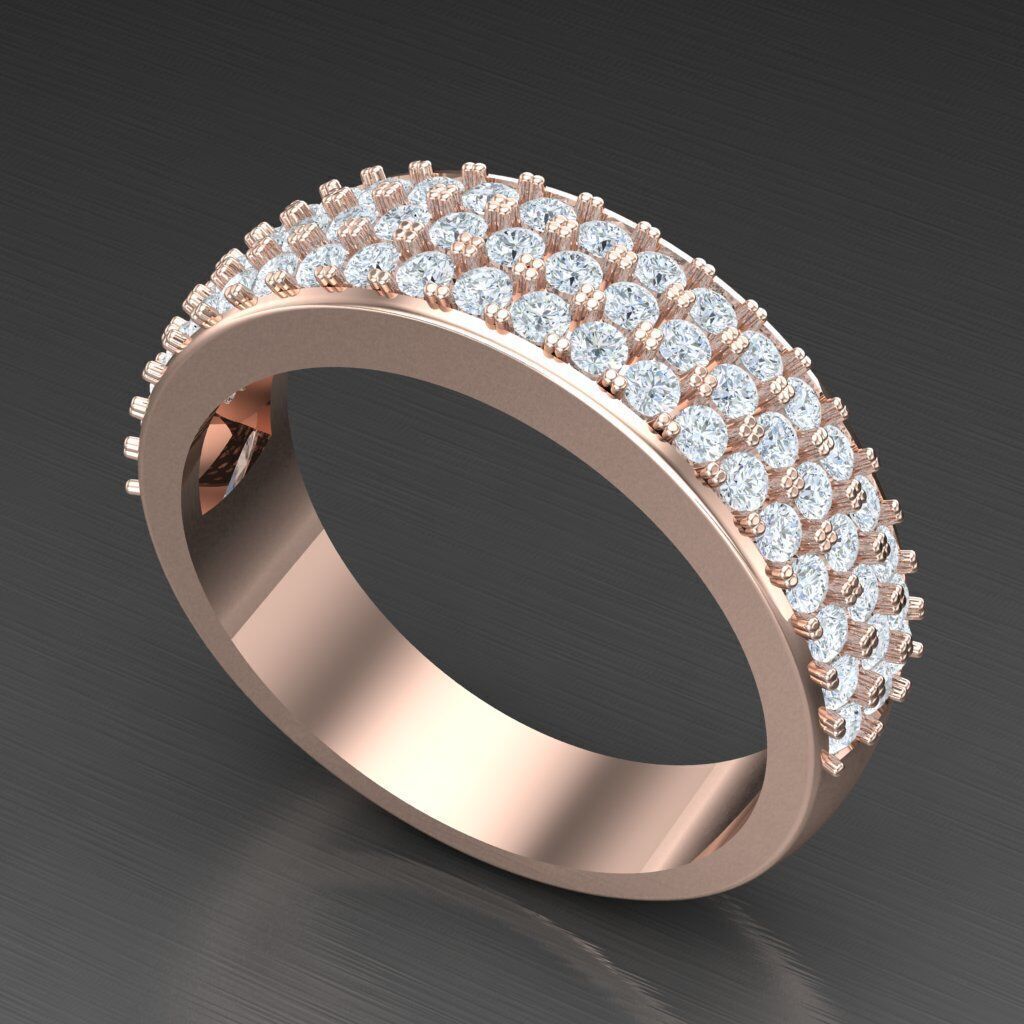 Modern Men Ring 3D CAD File 6MR081 3D print model_3