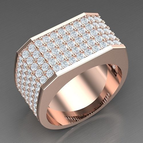 Modern Men Ring 3D CAD File 6MR080 3D print model