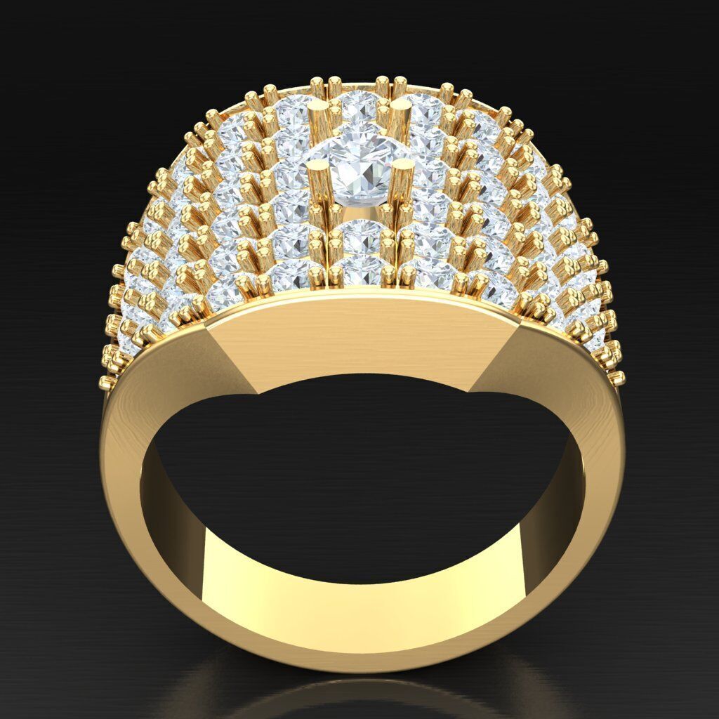 Modern Men Ring 3D CAD File 6MR078 3D print model_4