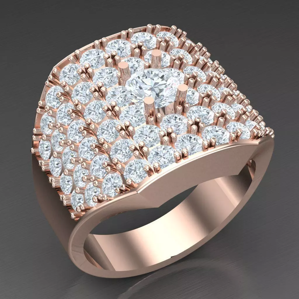 Modern Men Ring 3D CAD File 6MR078 3D print model_0