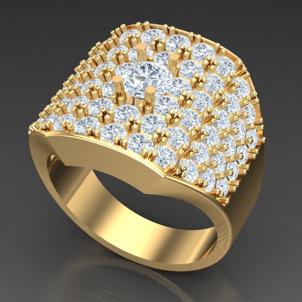 Modern Men Ring 3D CAD File 6MR078 3D print model_8