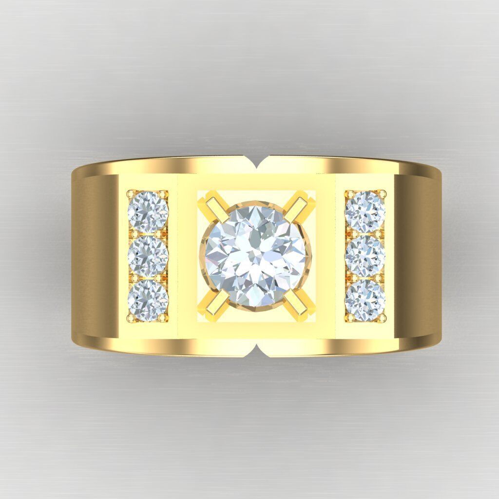 Modern Men Ring 3D CAD File 6MR074 3D print model_10