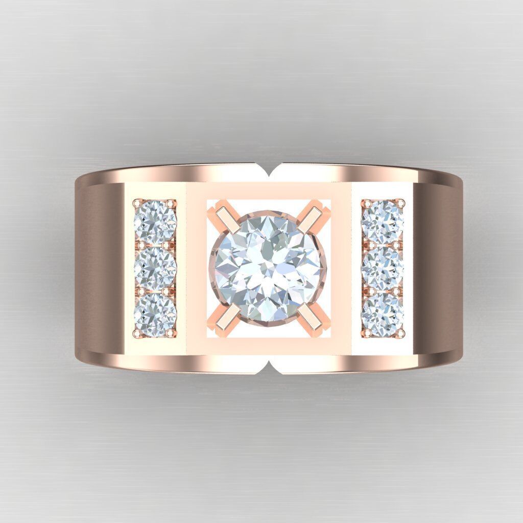 Modern Men Ring 3D CAD File 6MR074 3D print model_9