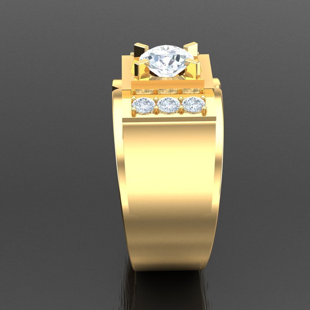 Modern Men Ring 3D CAD File 6MR074 3D print model_13
